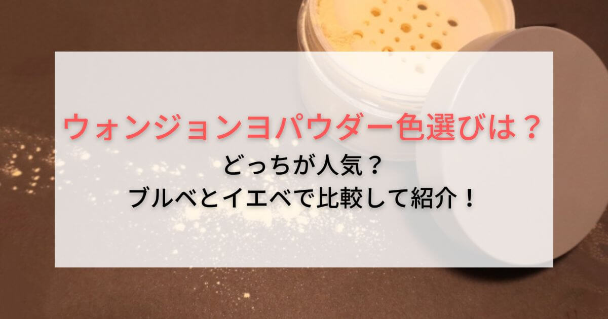 ウォンジョンヨパウダーの色選びは？どっちがいいかイエベとブルベで比較して紹介！